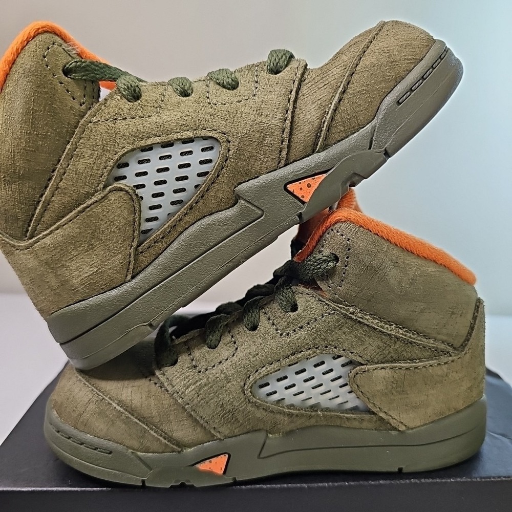 8C Toddler Nike Air Jordan 5 Retro "Olive" Army Solar 2024 440890-308 VNDS - Picture 10 of 13